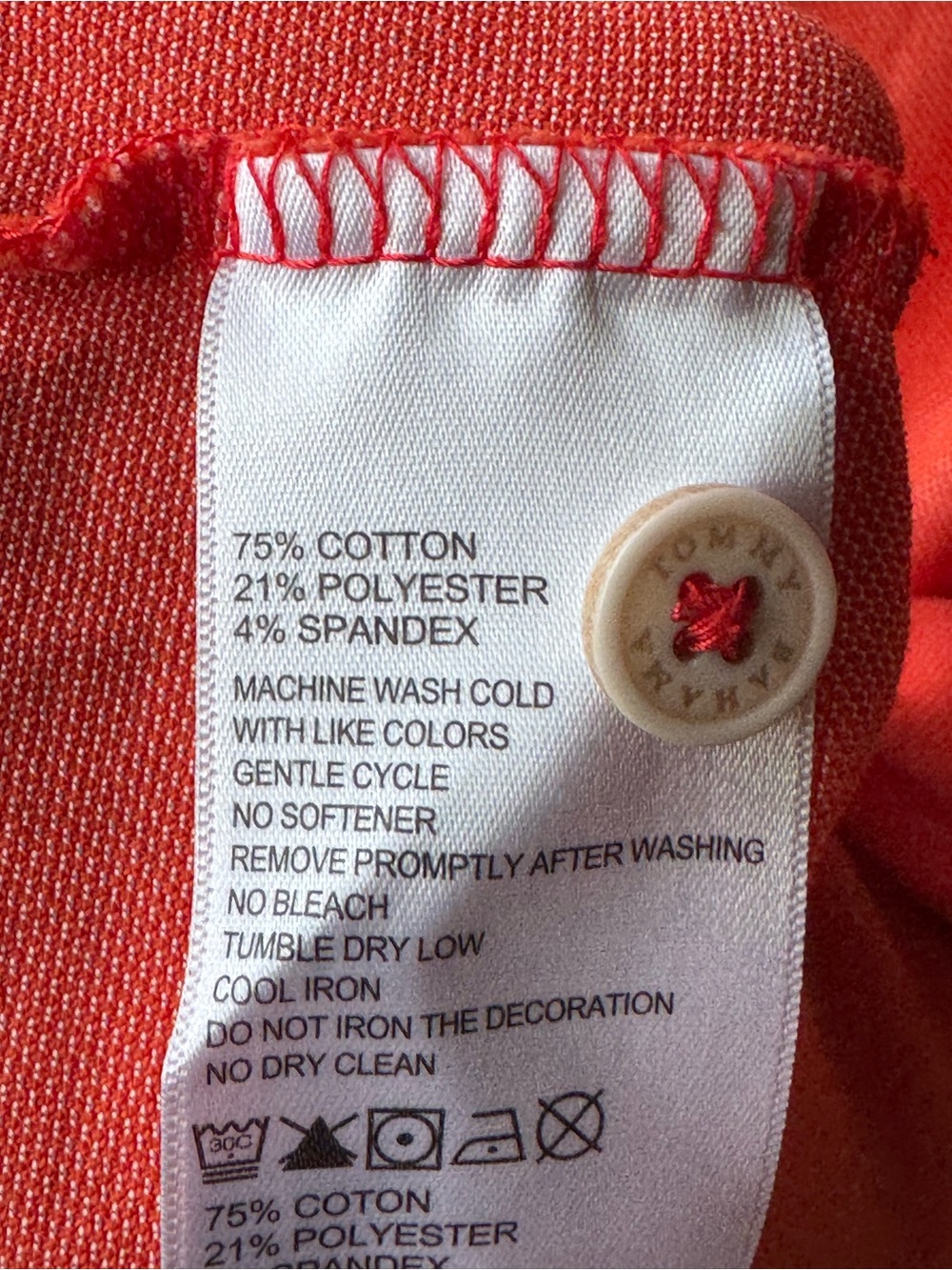 Tommy Bahama Coral-Orange Polo Shirt medium Euc - Picture 7 of 7